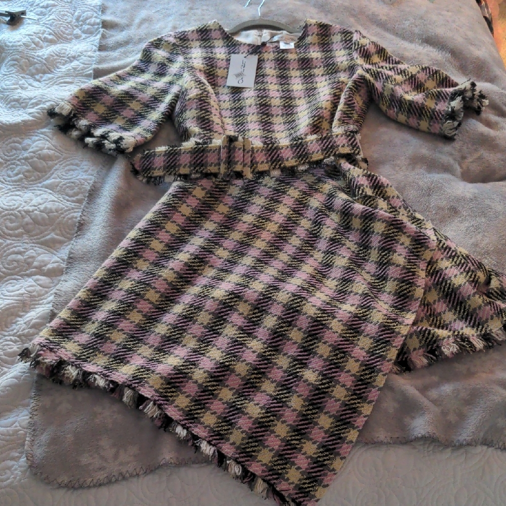 Oscar De La Renta Plaid print long dress